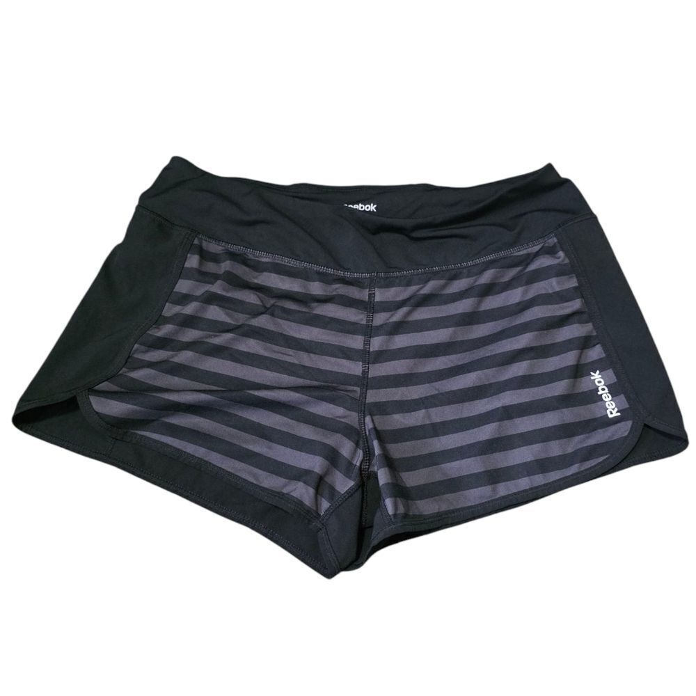 Reebok Women's Black Striped Shorts